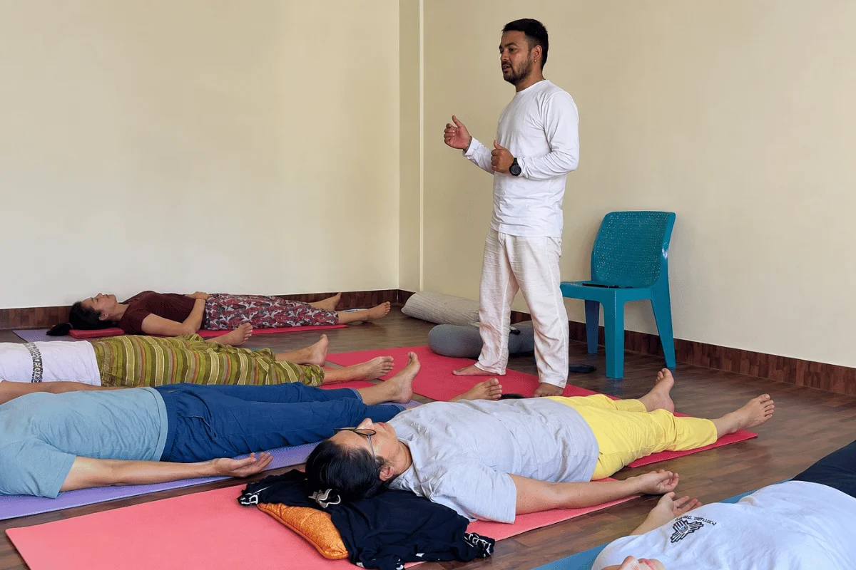 Traditional Hatha Yoga Practice during Teacher Training in Rishikesh - Adi Shesh Yoga