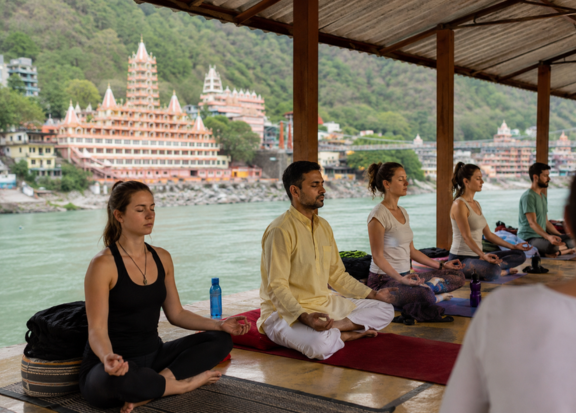 Authentic Himalayan ashram living experience during yoga retreat in Rishikesh India