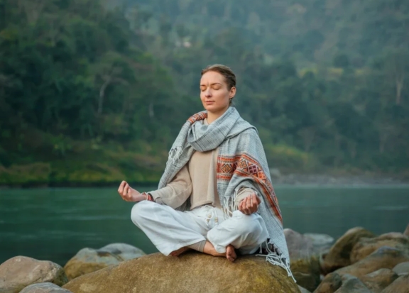 Peaceful sanctuary setting for yoga growth in Rishikesh Himalayas at Adishesh Yoga