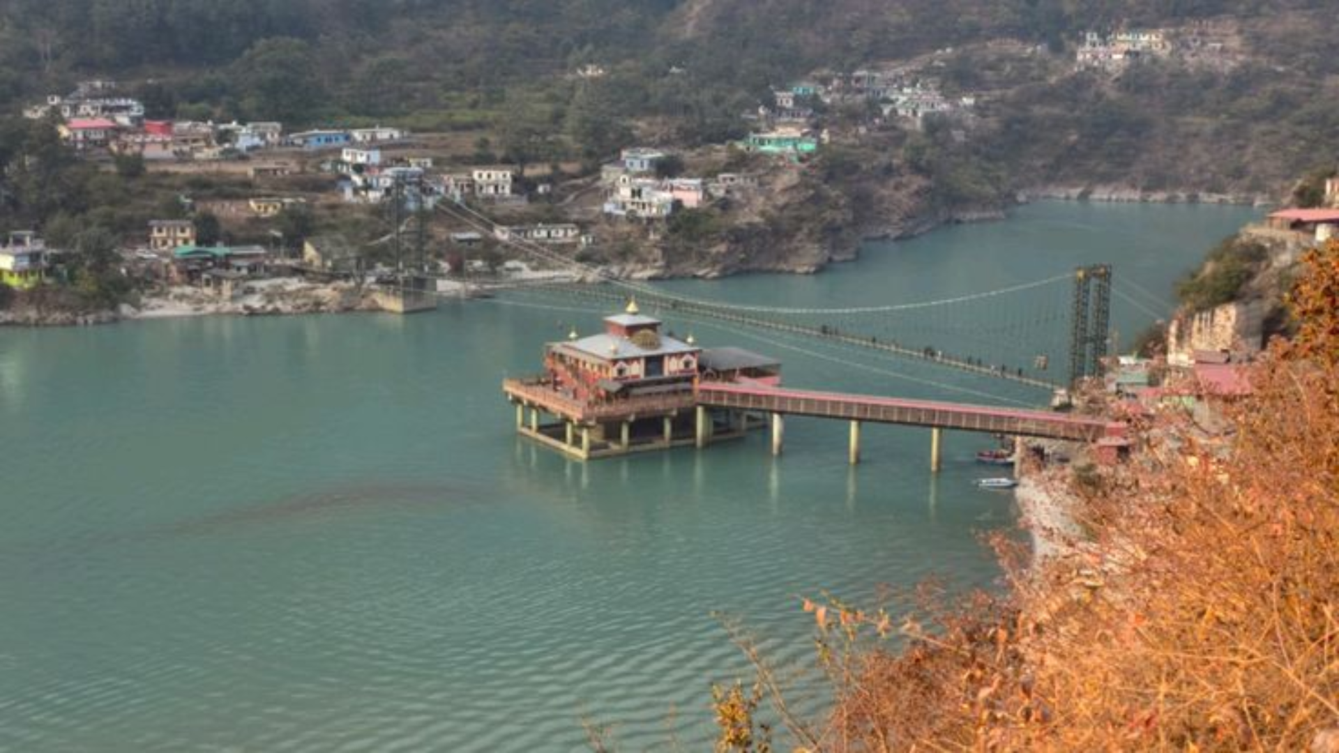 Evening view of Dhari Devi Temple in Uttarakhand