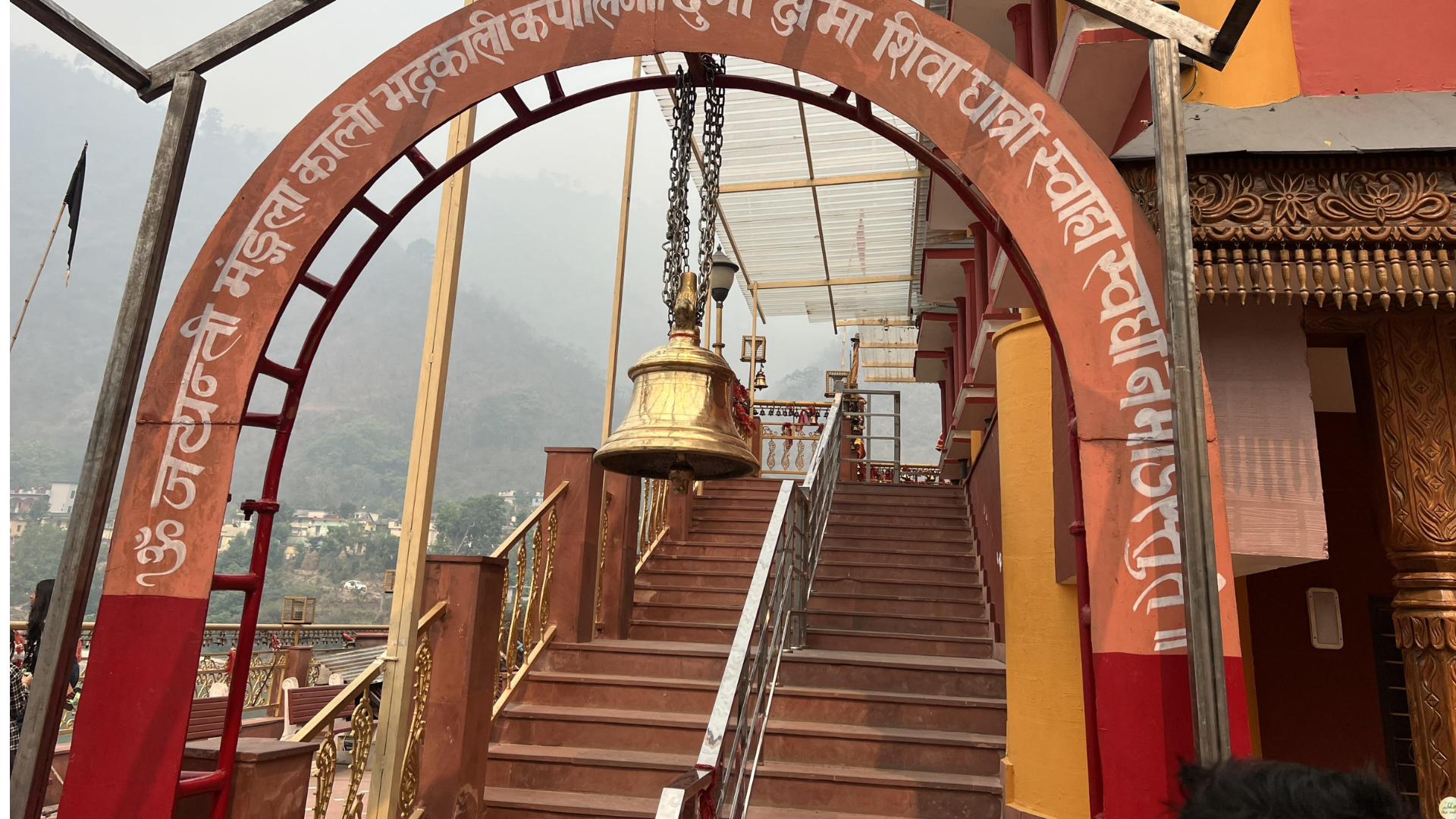 Stairs leading to Dhari Devi Temple in Uttarakhand