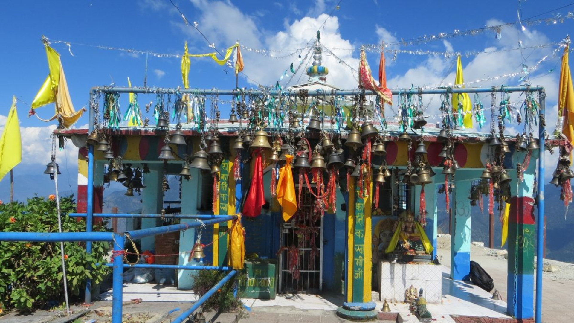Trek route signboard to Kartik Swami Temple Uttarakhand