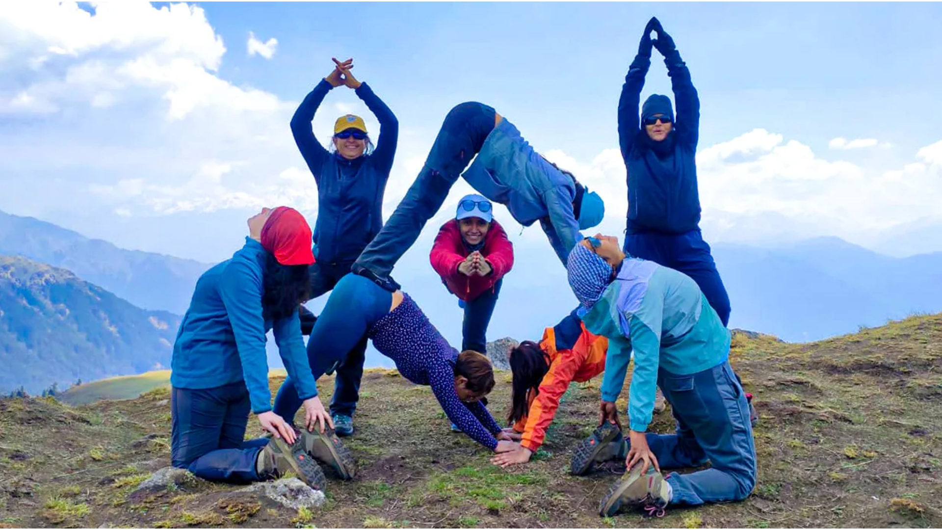 Himalayan panoramic view from Kartik Swami Temple during yoga retreat