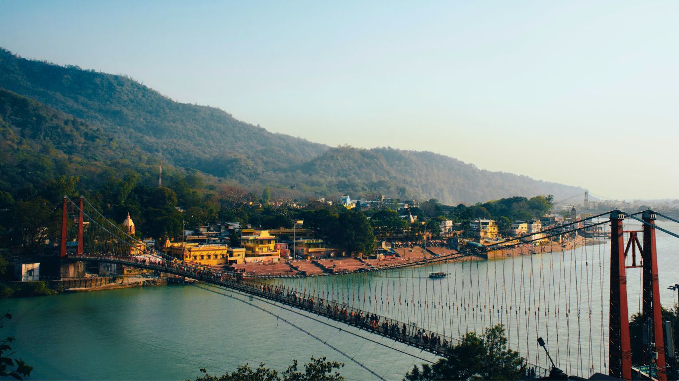 Scenic View of Rishikesh Himalayas and Ganga River