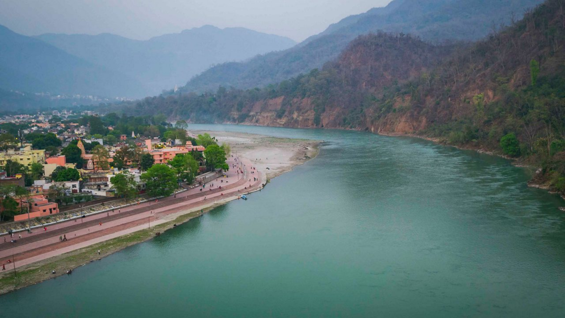 River Ganga view at Triveni Ghat Rishikesh