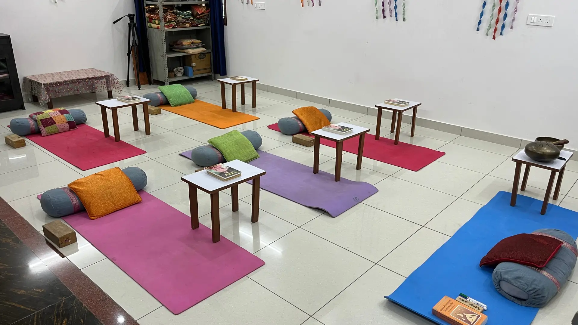 Meditation session during yoga retreat in Rishikesh