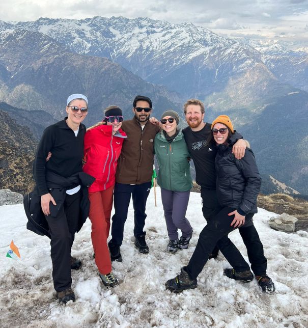 Students practicing yoga at a retreat in Rishikesh