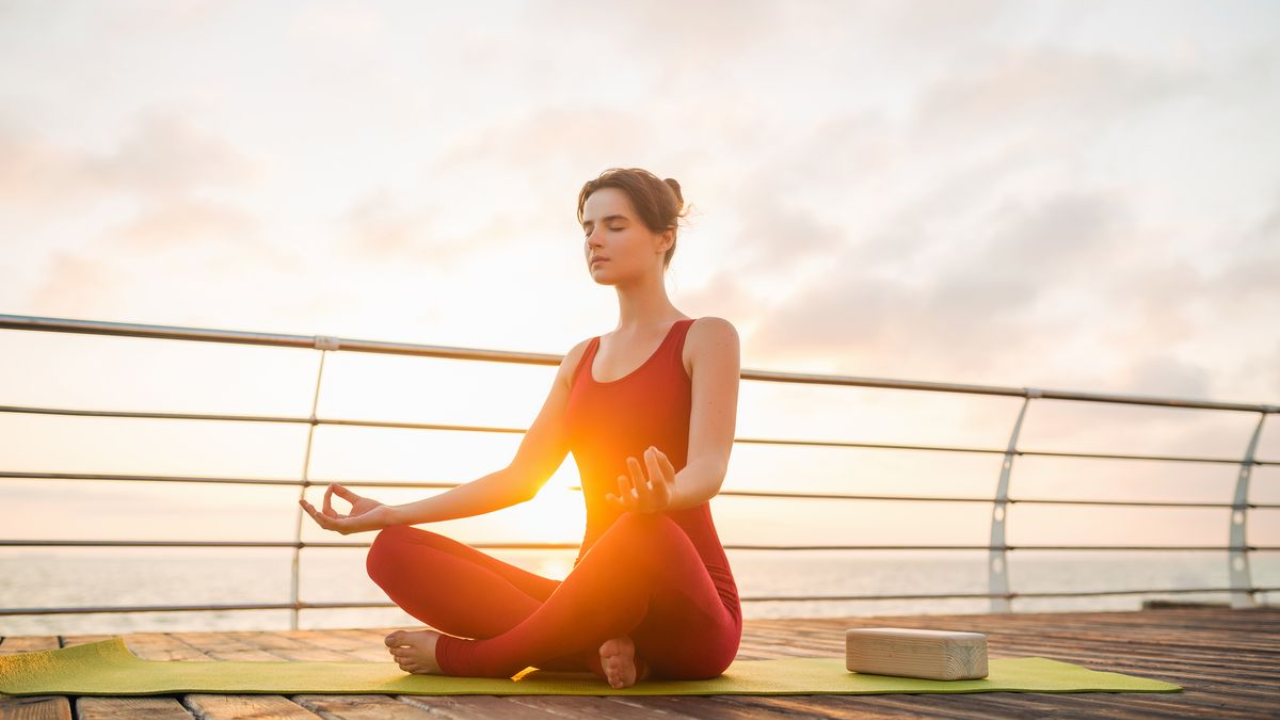 Yoga asana practice showing physical postures for strength and flexibility