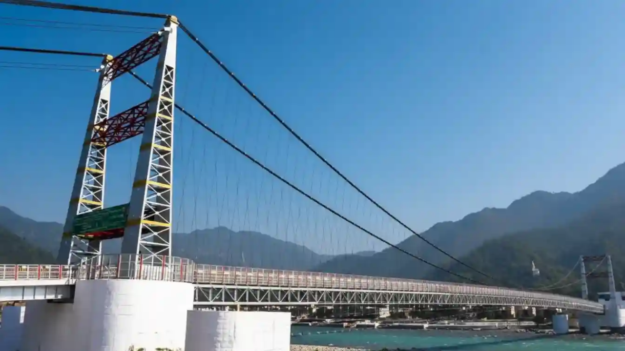 Bajrang Setu glass bridge location near Ram Jhula and Lakshman Jhula in Rishikesh