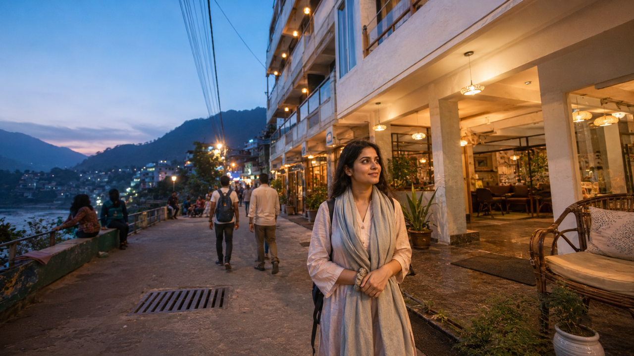 Safe guesthouse and yoga retreat area near Laxman Jhula Rishikesh for solo women travelers