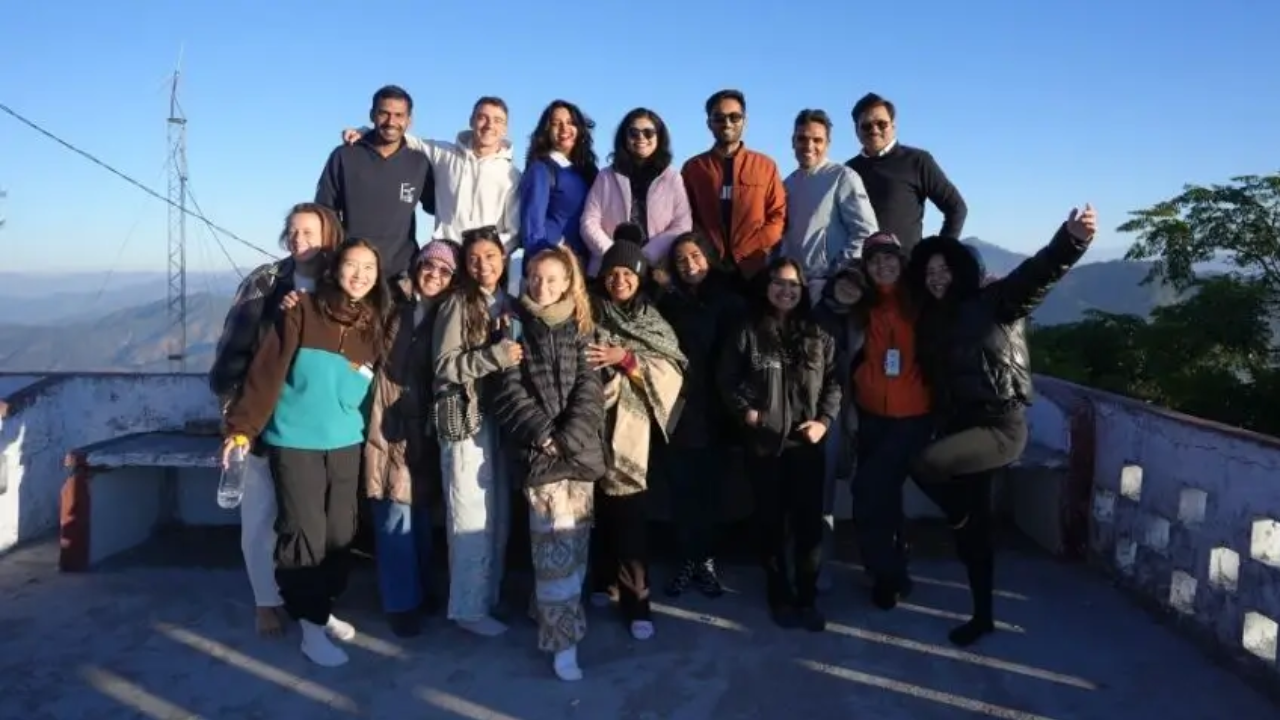 Yoga retreat for beginners to advanced levels practicing yoga meditation in peaceful retreat environment